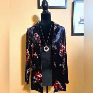 Navy Blue Velvet Blazer Small